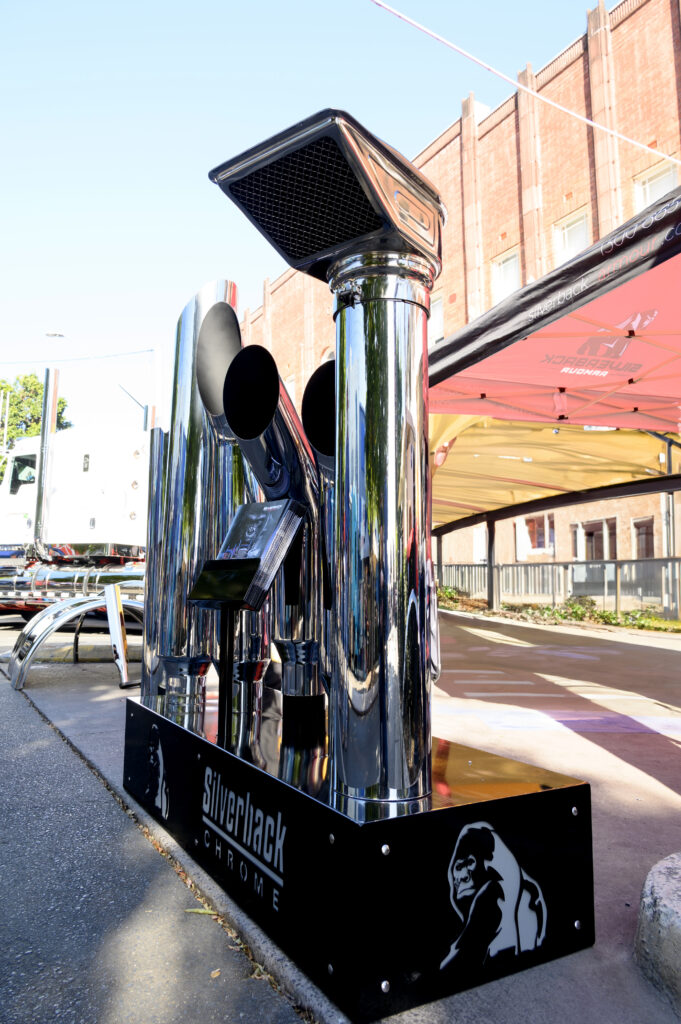 Chrome Truck Stacks in Casino Truck Show